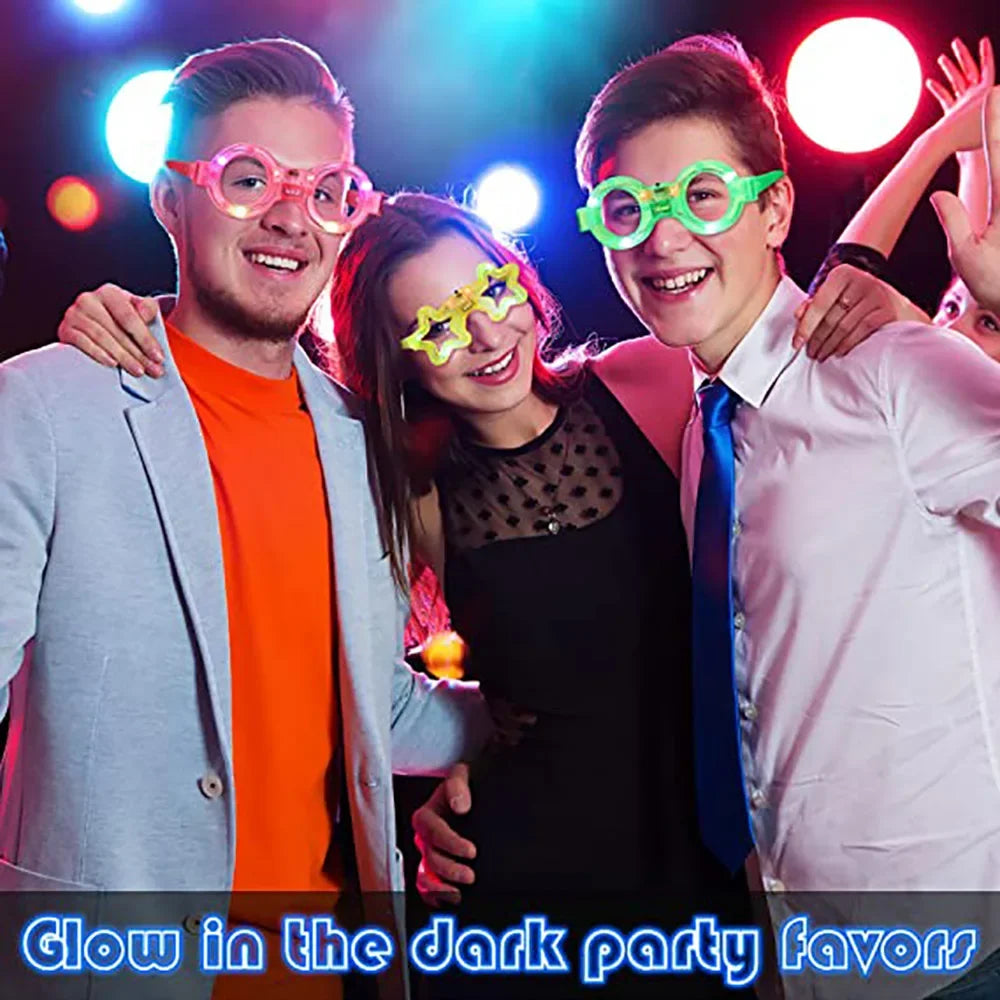 LED Glasse Neon Glow In The Dark Party Favor Supplies Light Up Glasses for Adults Kid Birthday Wedding Party Accessories