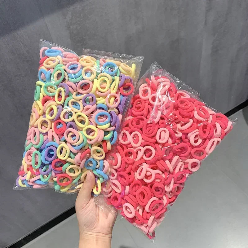 Women Girls Colorful Nylon Elastic Hair Bands Ponytail Hold Small Hair Tie Rubber Bands Scrunchie Fashion Kids Hair Accessories