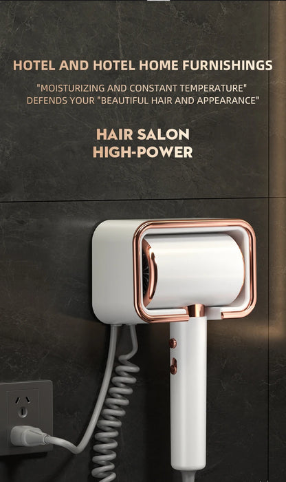 Hotel, Hotel, Non Perforated Wall Mounted Hair Dryer, Home Bathroom, High Wind Blue Light Hair Care Hair Dryer