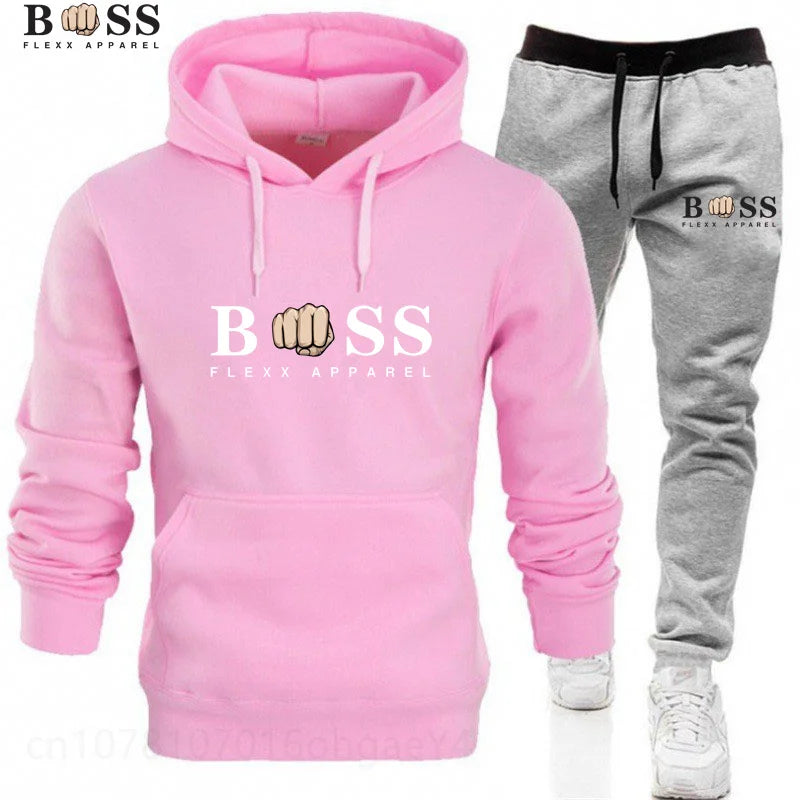 New Autumn Winter Men Women Tracksuit Hoodies + Pants 2Pcs Sets Suit Fashion Trend Hip Hop Y2K Clothing Sportswear Sweatshirts