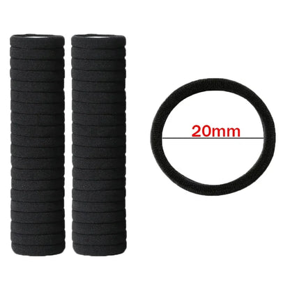 10-100pcs Simple High Elastic Rubber Bands Women Girls Black Hair Ropes Headband Scrunchies 2-5cm Basic Ponytail Holders