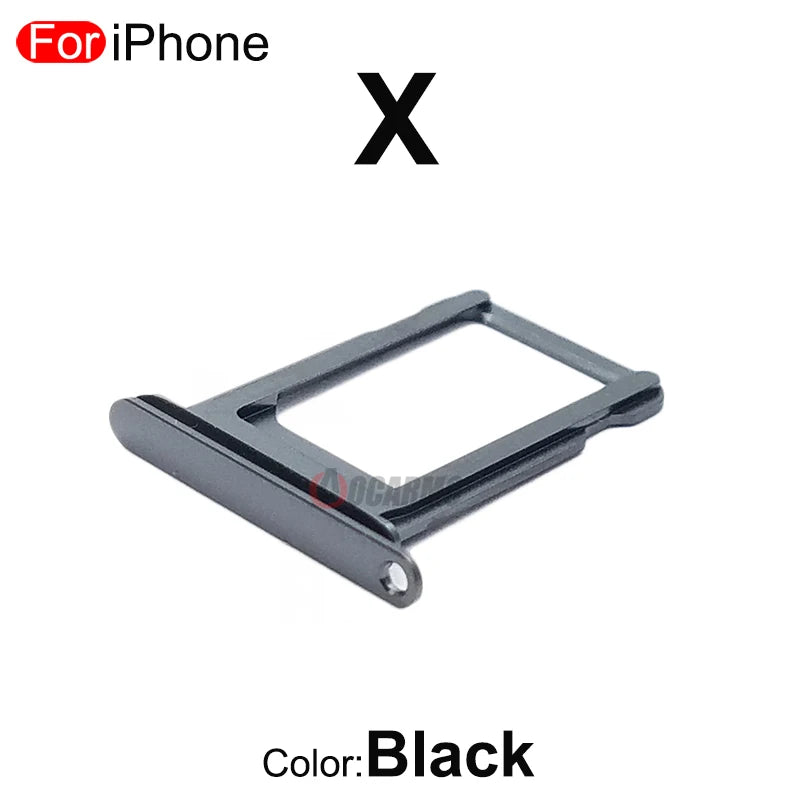 1Pcs/Lot For Apple iPhone X XS Max SIM Card Tray Stainless Steel Drawer Holder Single Dual Slot Replacement Parts