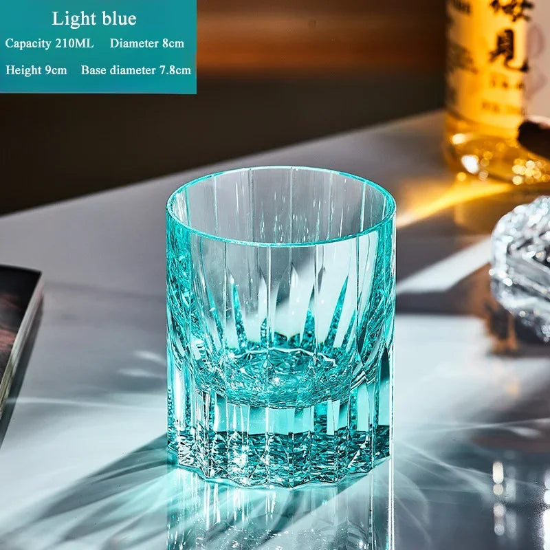 Hand-carved Light Luxury Premium Star Mang Glass Beer tumbler Home Wine Glass Engraved Thick Whiskey Glass Crystal cup