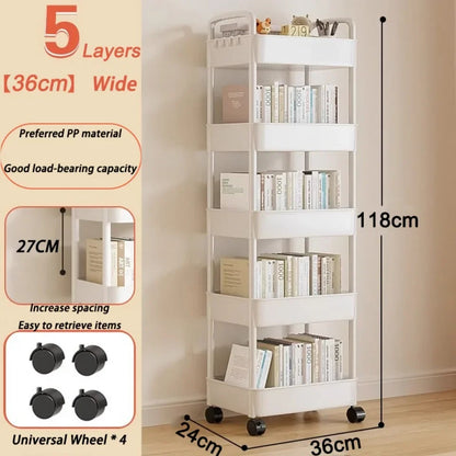 Mobile Storage Rack Trolley Kitchen Organizers And Storage Rack Household Bathroom Cart Multifunctional Multi Storey Bookshelf