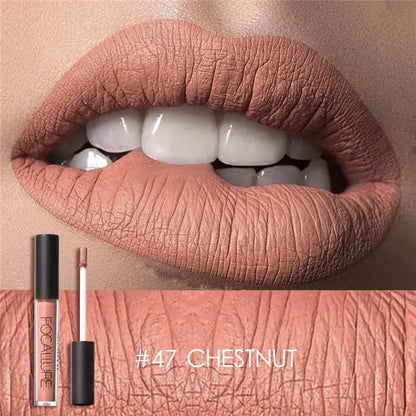 FOCALLURE Waterproof Liquid Lipstick Batom Red Velvet Lip Tint Brown Nude Matte Colourful Lipstick Makeup Cosmetics Maquiagem