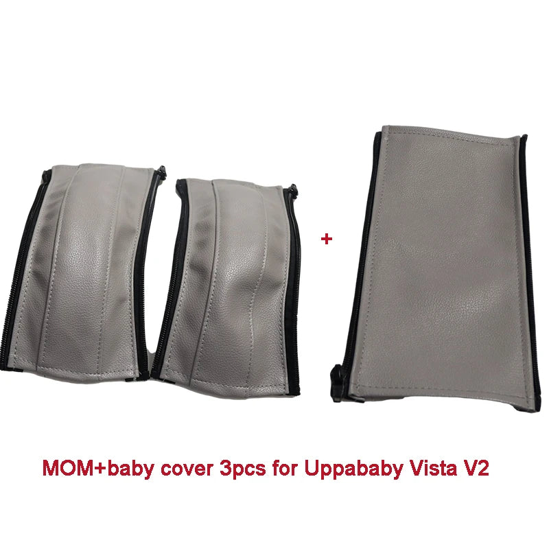 Baby Stroller Leather Armrest Cover For Uppababy Vista V1 & V2 Handle Bumper Sleeve Case Bar Protective Covers Pram Accessories