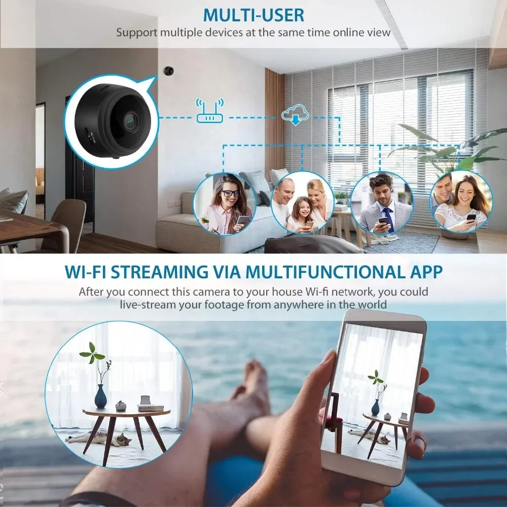 Micro Home Wireless Video CCTV Mini Security Surveillance with Wifi IP Camara Sensor Infrared CMOS 2MP Alarm Camera