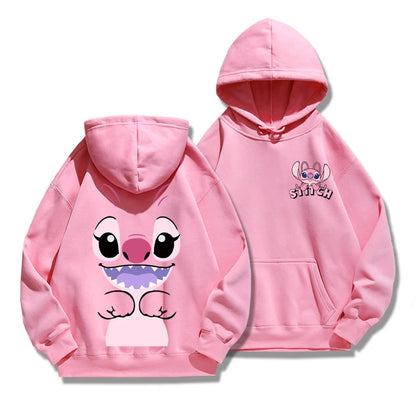 Stitch Hoodie Autumn/Winter Hoodie European and American Cartoon Anime Hoodie Loose Clothes Couple's Hoodie Coat