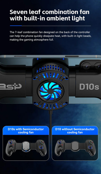 BSP D10 D10S D11 Stretching Cooling Game Controller For SWITCH/Android/Apple IOS Tablet /PS3/PS4 ForXBOX Gamepad Streaming