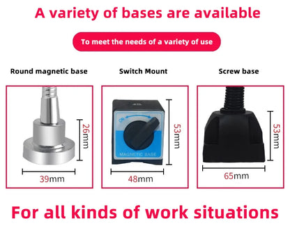 LED CNC Workshop Working Lamp Lathe Industrial light 12/20W 110-220V Flexible gooseneck Magnetic Base Lamp for Workbench