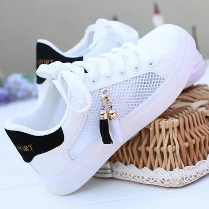 Women Sneaker Breathable Students Casual Shoes Sports for Girl Flat Mesh White Shoes Vulcanize Desginer 2023