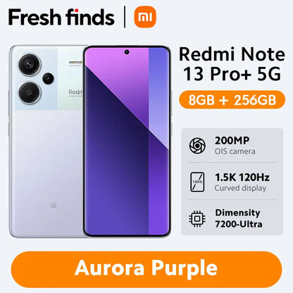 [Global Version] New Xiaomi Redmi Note 13 Pro Plus 5G Smartphone 120W HyperCharge MediaTek Dimensity 7200-Ultra 200MP OIS Camera