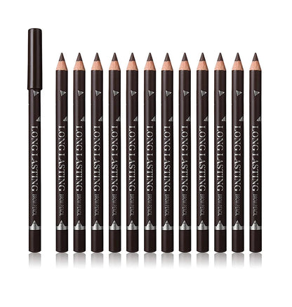 6/12Pcs Waterproof Eye Brow Pencil Professional Women Eye Makeup Pen Easy Color Beauty Cosmetic Beginner Practice Eyebrow Tools