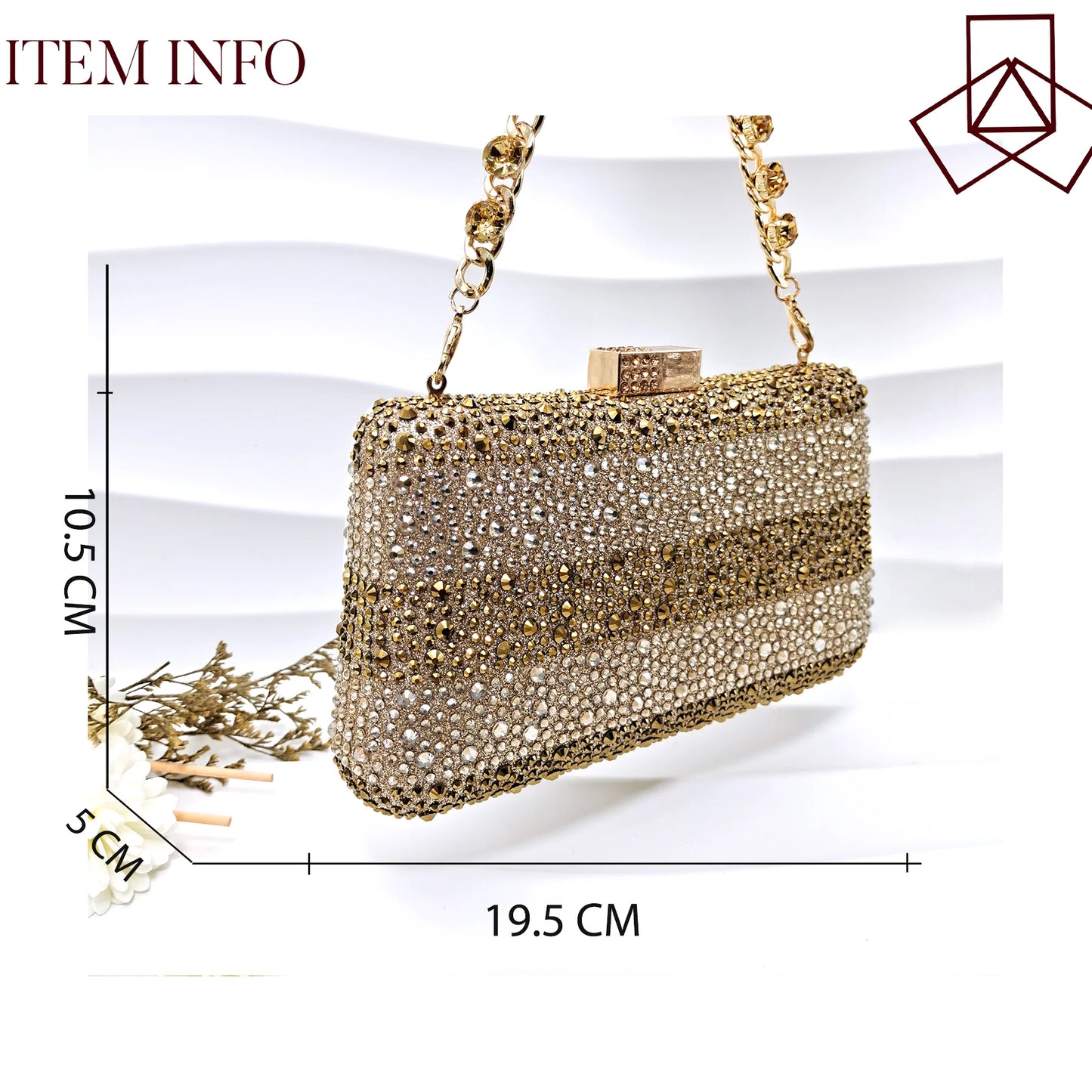 QSGFC INS 2024 Gold Color Elegant Women Heels Shoes and Bag Set Hollow Rhinestones  High Heels Wedges Shoes Matching Bag