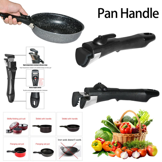 Tableware Detachable Replacement Clip Hand Grip Universal Ergonomic Kitchen Accessories Removable Pan Pot Handle for Cookware