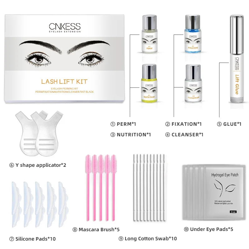 Semi-permanent Brow or Lash Lift and CNKESS Tint Kit Professional Brow Lamination Eyelash Lifting Perming Lashes Dye Eyes Makeup