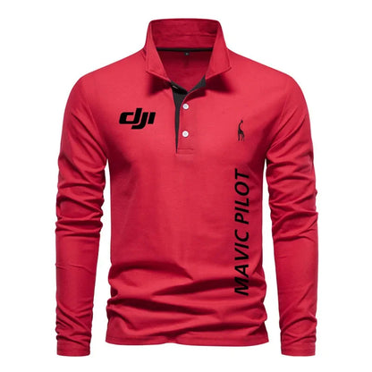 100% cotton men's POLO shirt DJI long sleeve T-shirt for men Comfortable hip hop High quality business comfort sweatshirt