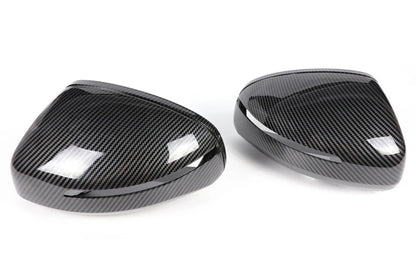 Mirror Cover For Audi TT TTS TTRS MK2 (8J) R8 (42) 2007-2014 Carbon Fiber Look/Gloss Black Exterior Rear View Cap Replacement