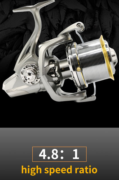 NGK Stainless Steel Bearing Spinning Fishing Reel 8000 9000 10000 12000 14000 25KG Powerful Reel Saltwater Fresh Water Drag