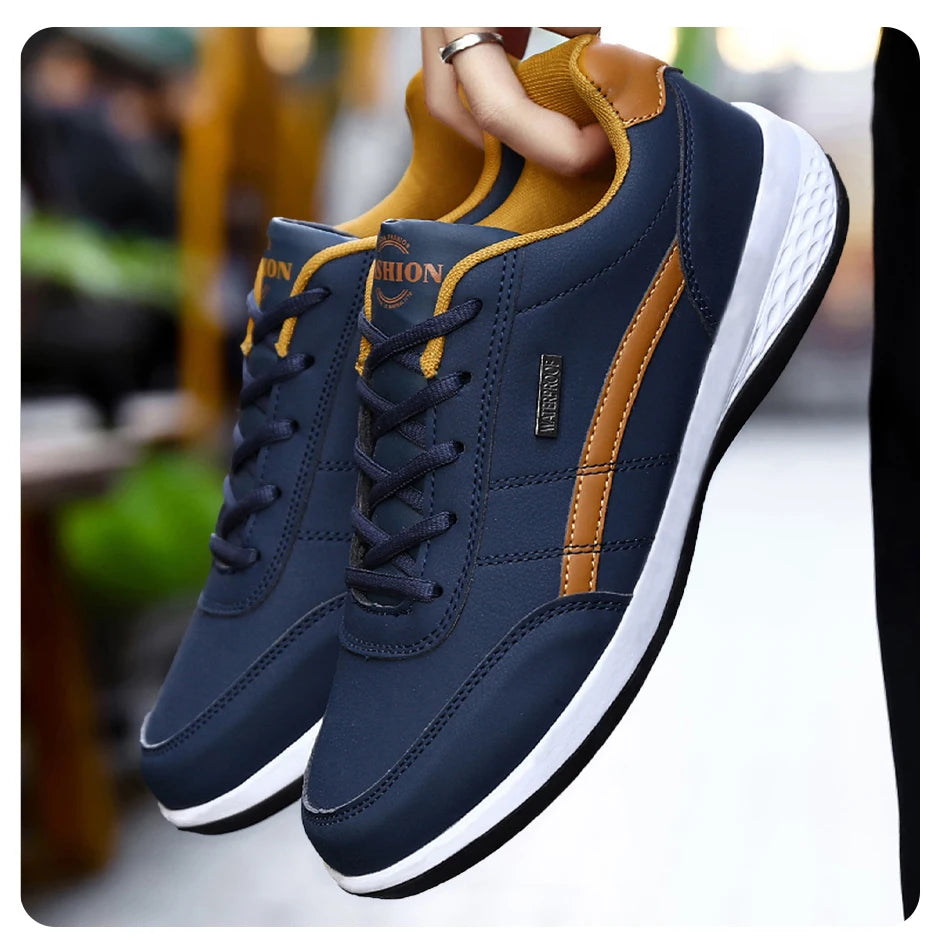 Fashion Casual Shoes Mens Outdoor Tennis Sneakers Lightweight Comfortable Lace Up PU Trainer Size Smaller Than Normals for Men