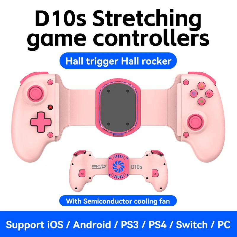 BSP D10 D10S D11 Stretching Cooling Game Controller For SWITCH/Android/Apple IOS Tablet /PS3/PS4 ForXBOX Gamepad Streaming