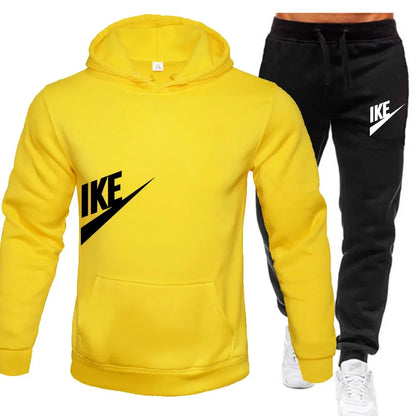 New spring and autumn men's sports hoodie + pants two-piece set, fashion outdoor jogging men's and women's hoodie leisure suit