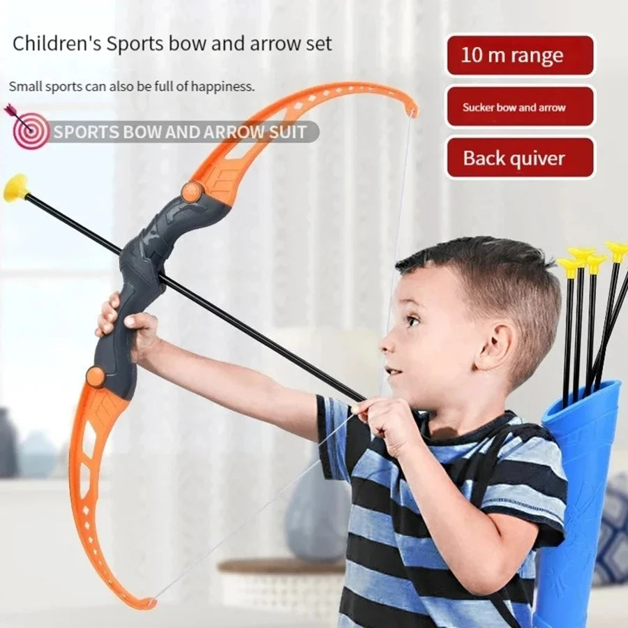 52cm Bow and Arrow Children Toy Outdoor Shooting Practice Toy with Target Multiplayer Competition Sport Birthday Gift for Kid