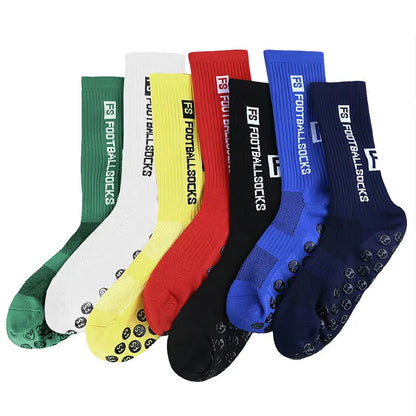 4Pairs/Lot FS Football Socks New Style Round Silicone Suction Cup Grip Anti Slip Soccer Socks Sports Men Baseball Rugby Socks