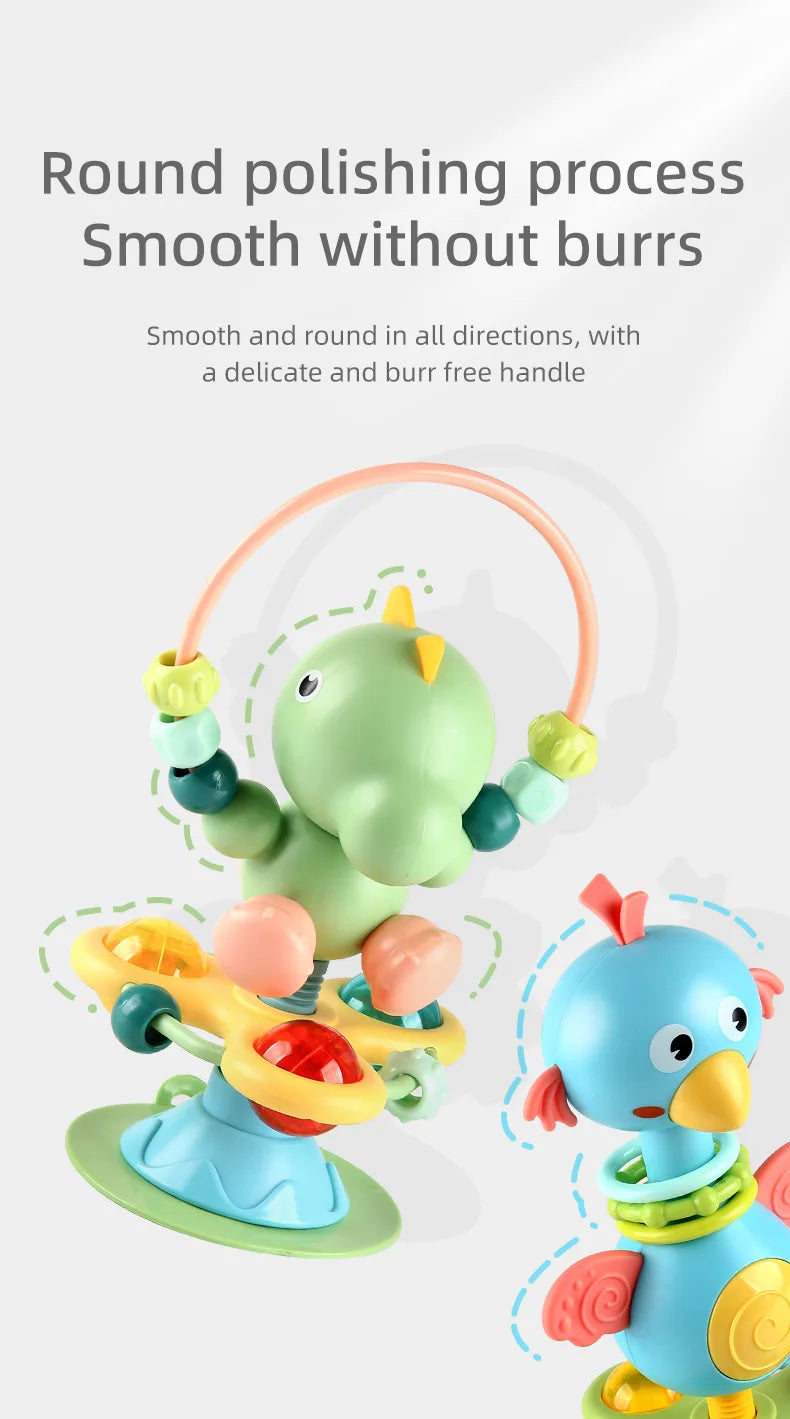 Baby cartoon soothing ringing toy fun sound effects nursery rhyme baby dining table suction cup puzzle early education toy