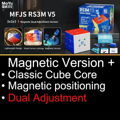 MoYu RS3M V5 3X3 Magnetic Magic Speed Cube Professional Fidget Toys RS3 M 2023 V5 Cubo Magico Puzzle