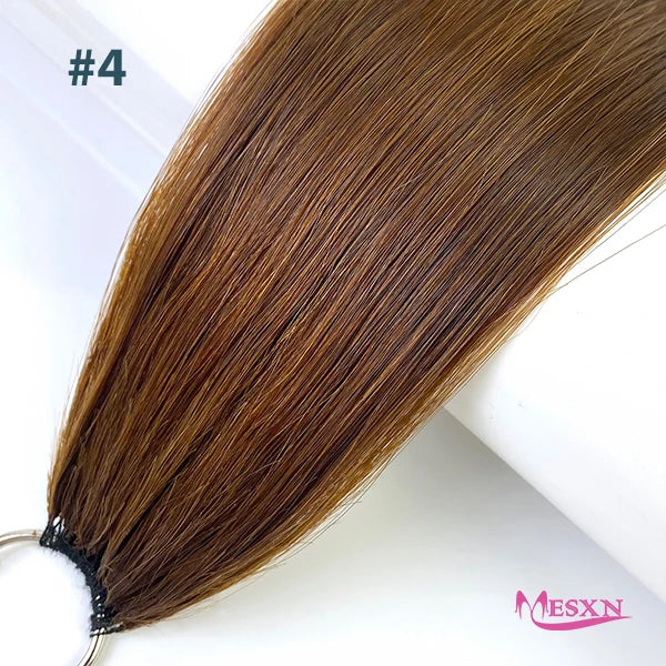 MESXN Third  Feather New hair extensions Straight Natural Real Human Hair Microring Hair Extensions  Brown Blonde  for salon