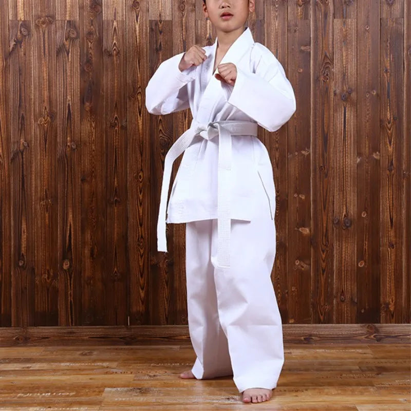 Breathable Karate Uniform Taekwondo Uniform With Belt Elastic Waistband For Kid Sport Training Fitness Gym Taekwondo Clothes