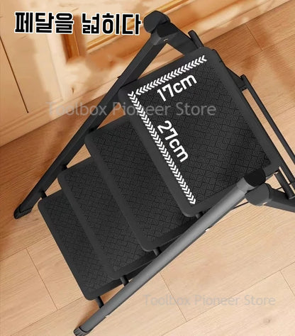 Multifunctional Folding Ladder 2/3 Foldable House Ladder Protable Ladder Stable Household Step Stool Storage Shelf For Home