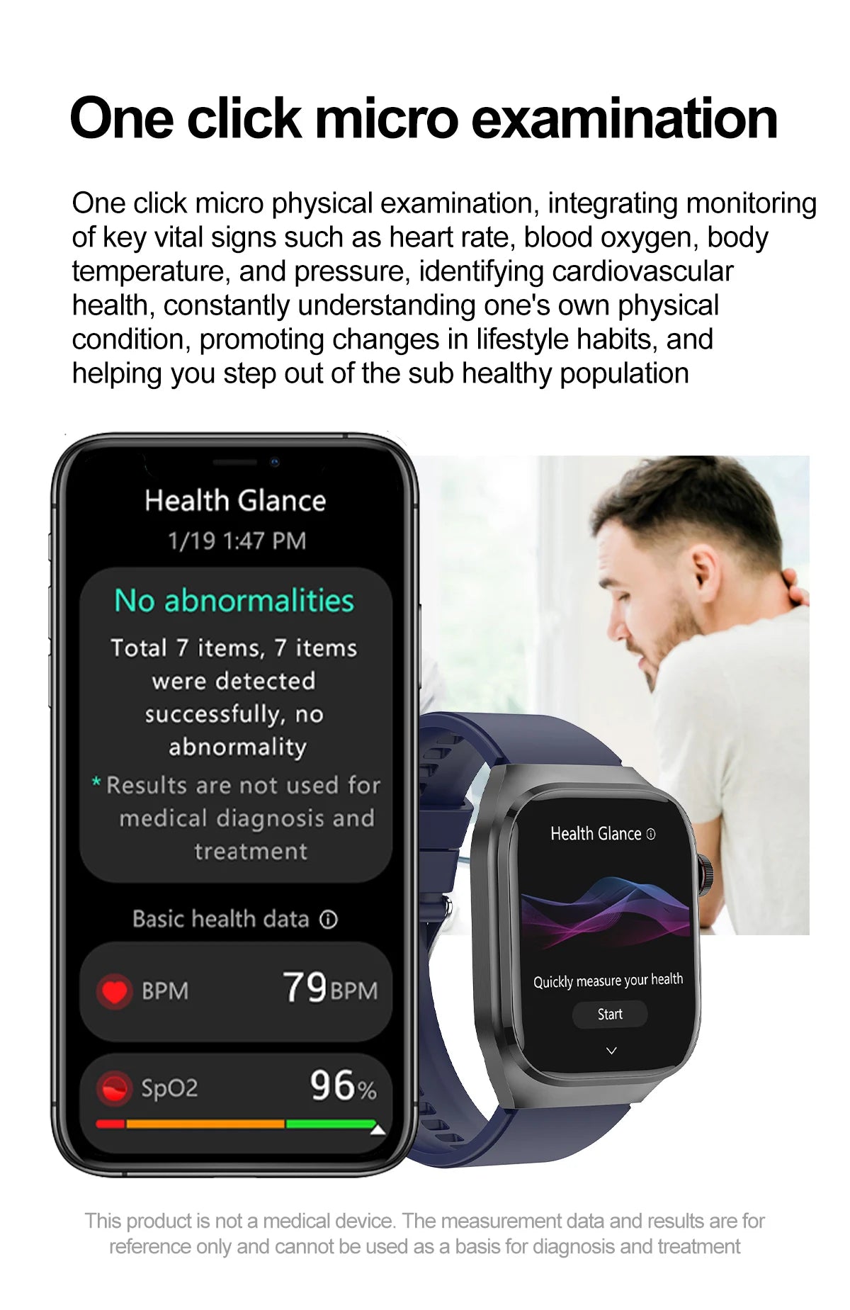 2024 New Medical Grade Uric Acid Blood Fat Smartwatch ECG Blood Glucose Heart Rate Blood Pressure Health Monitoring Smart Watch