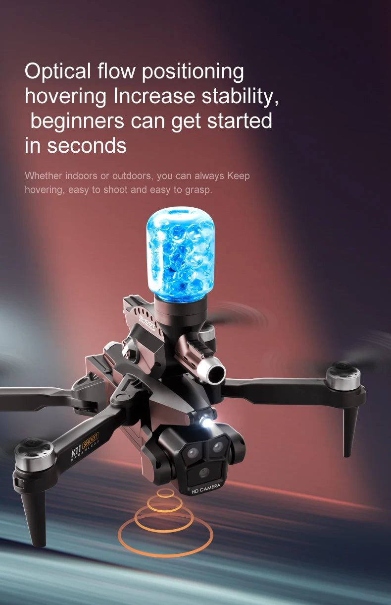 New K11MAX Water Bomb Drone Brushless Motor High Definition Three Camera Drone Optical Flow Positioning Hovering Quadcopter