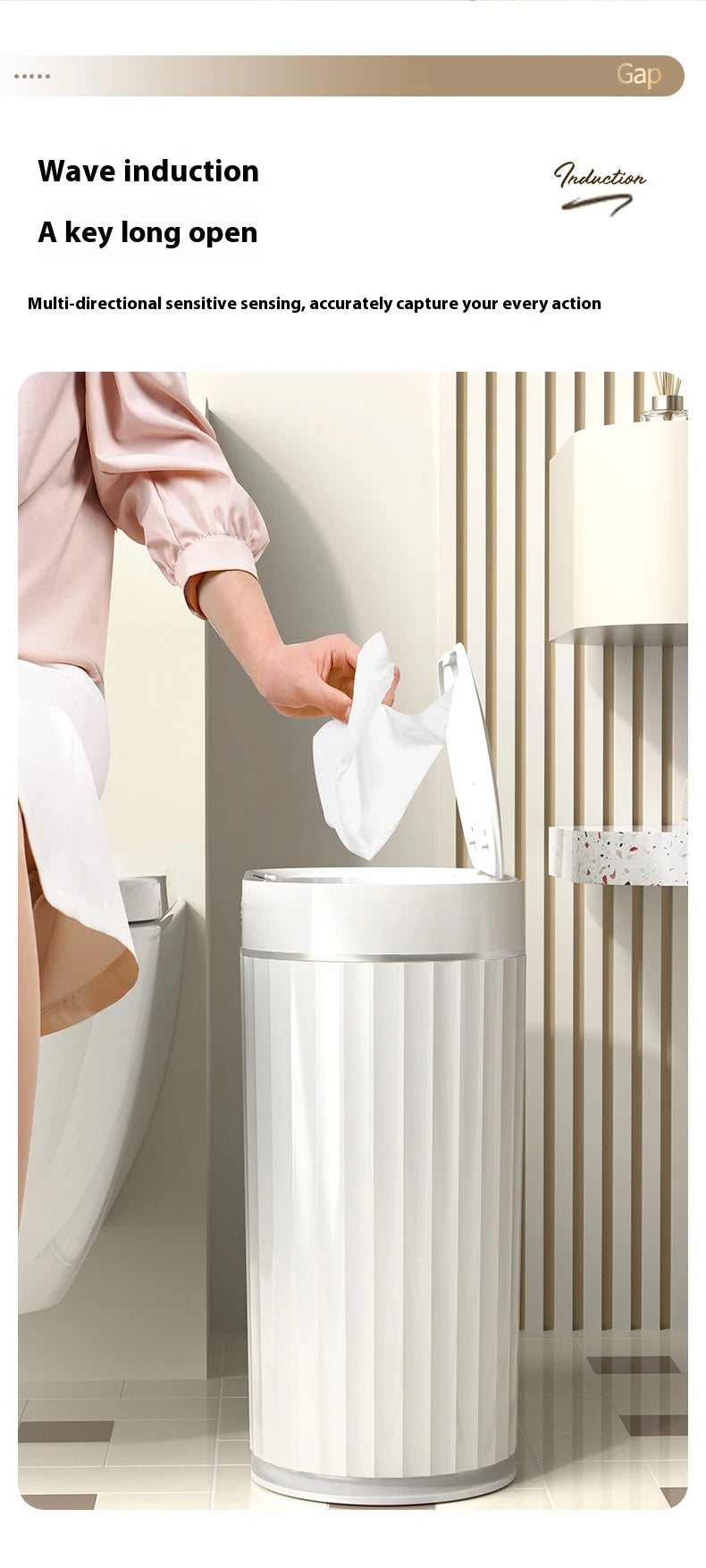 9L/7L Automatic Smart Sensor Garbage Bin Household Electronic Smart Trash Can Toilet Waste Garbage Can for Kitchen Bathroom