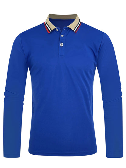 Spring and Autumn Men's Polo Long sleeve Business Casual Fashion Top