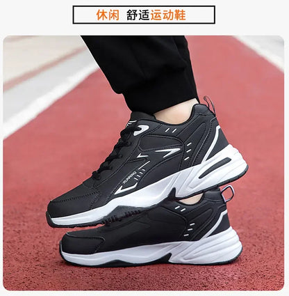 Thick Sole Versatile Clunky Sneaker for Men 2024 New Trend Mesh Lace Up Breathable Casual Sports Shoes Increased Soft Soles