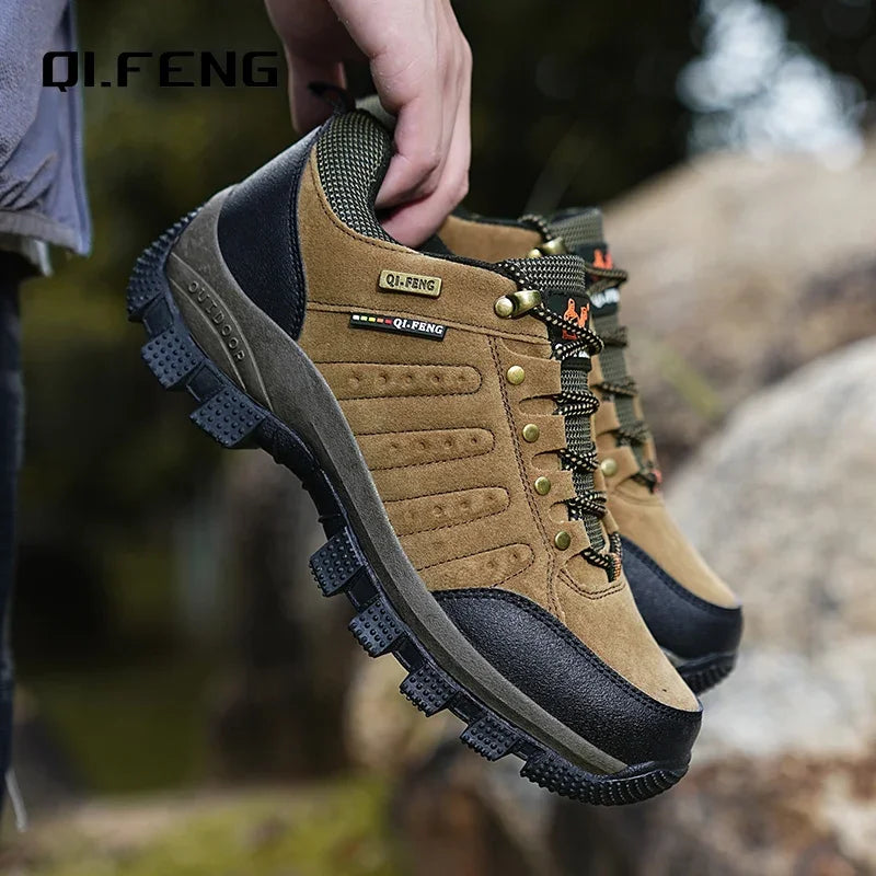 Men Casual Leather Shoes Classic Waterproof High Quality Shoes Women Climbing Shoes Outdoor Sneakers Trekking Leather Footwear