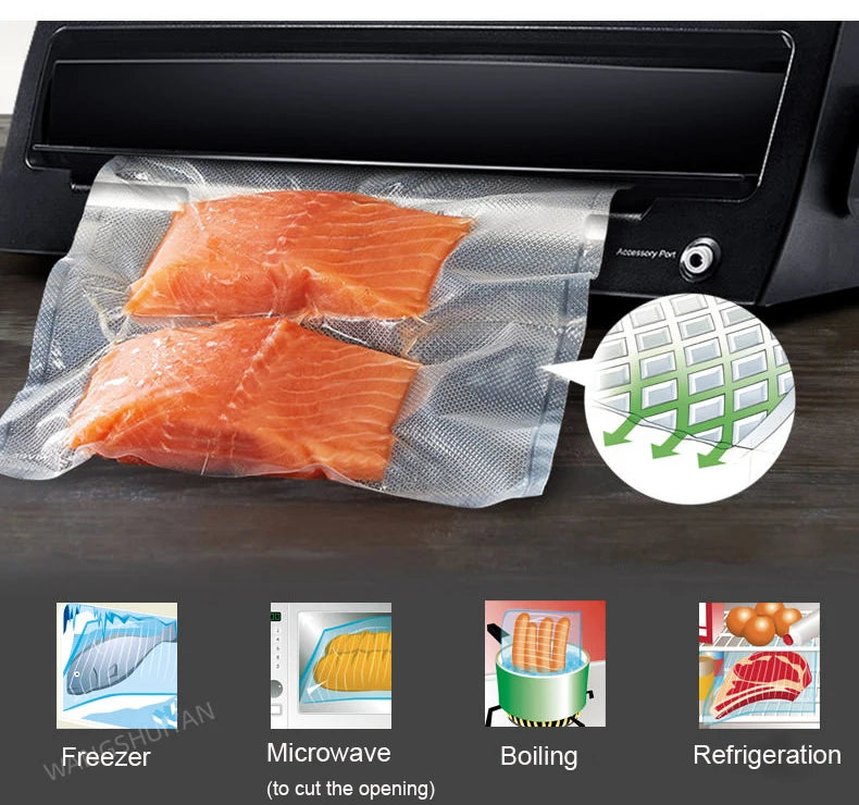 Kitchen Food Storage Vacuum Bags Thicker BPA-Free For Vacuum Sealer Packaging Food Vacuum Storage Bags 12+15+20+25+28cm*500cm