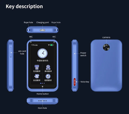 S30 Translator 4G Full Netcom SIM Card WIFI Intelligent Real Time 138 Language ChatGPT Smart AI Voice Photo Translation