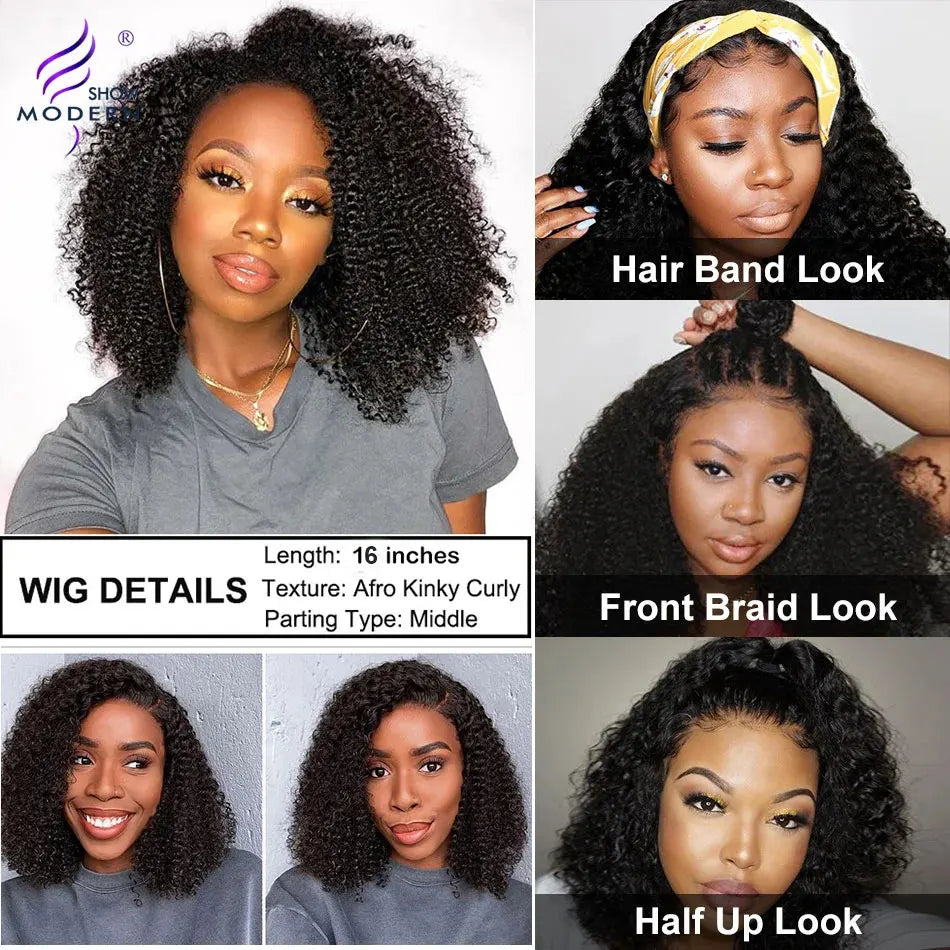 Afro Kinky Curly U Part Wigs For Women Peruvian Remy Human Hair Afro Kinky Curly V Part Wig 180% Densities 24 Inch Long Wig