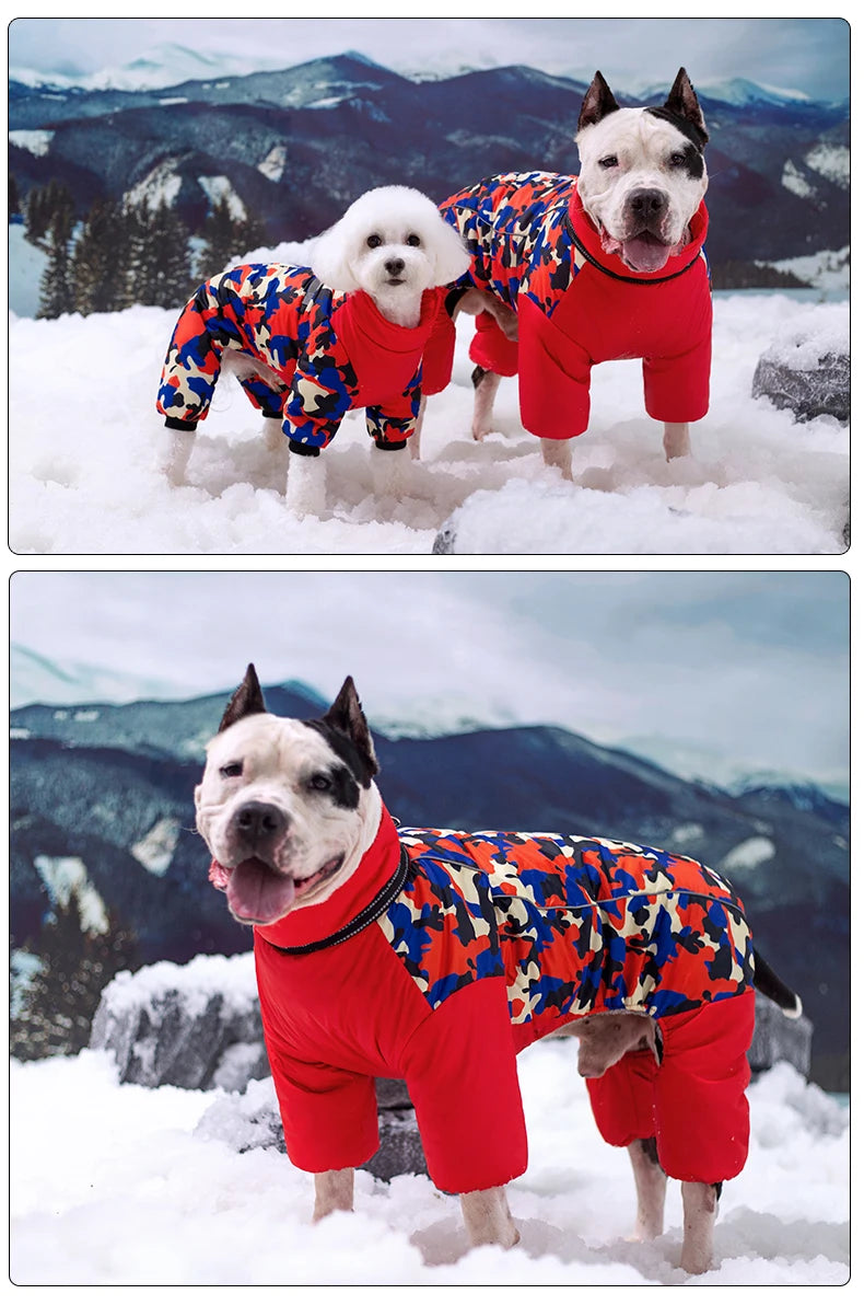 Winter Warm Dog Jacket For Large Dogs Waterproof Big Dog Jumpsuit Clothes Labrador Doberman Coat Clothing For Medium Large Dogs