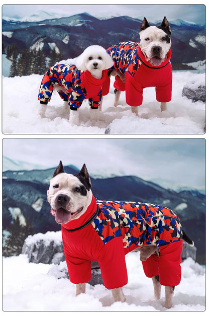 Winter Warm Dog Jacket For Large Dogs Waterproof Big Dog Jumpsuit Clothes Labrador Doberman Coat Clothing For Medium Large Dogs