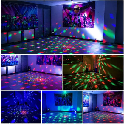 Party Lights Dj Disco Ball Light Pattern Projector Sound Activated Dance Birthday Bar Karaoke Christmas Wedding Decoration