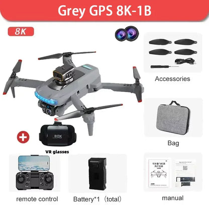 P15 RC GPS Drone Brushless Motor 8K HD Camera Optical Flow Localization Obstacle Avoidance Dron Foldable Quadcopter Boy Toy Gift