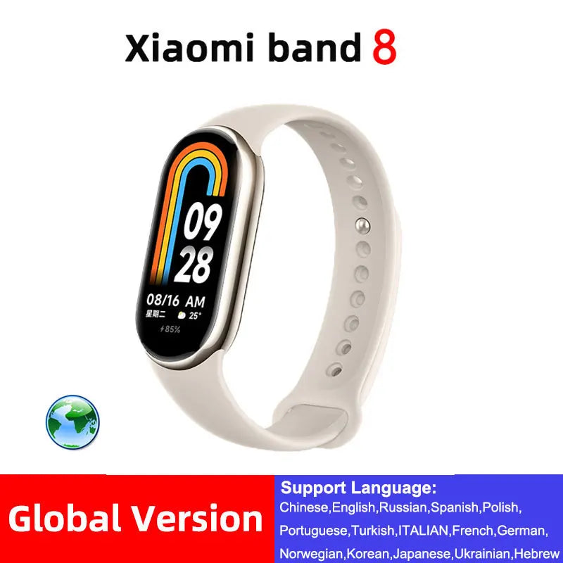 Global Version Xiaomi Mi Smart Band 8 Blood Oxygen 1.62'' AMOLED Display Fitness Tracker Smart Bracelet Wristband MIBand Fashion