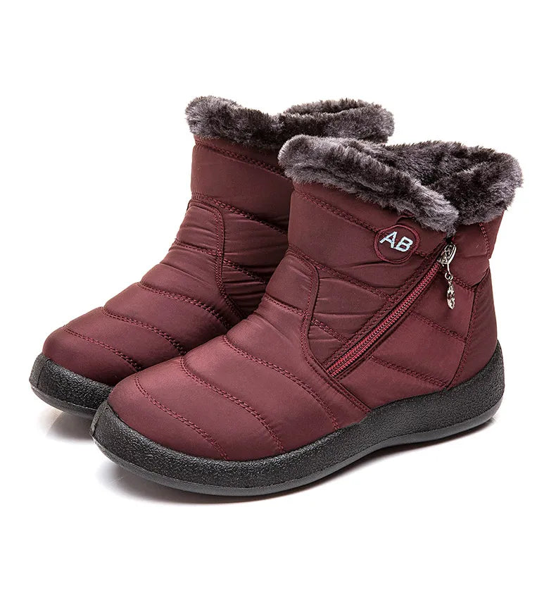 Women's Boots Women's Ankle Boots With Fur Winter Shoes Women Low Heels Winter Boots Snow Waterproof Botas Mujer Winter Footwear