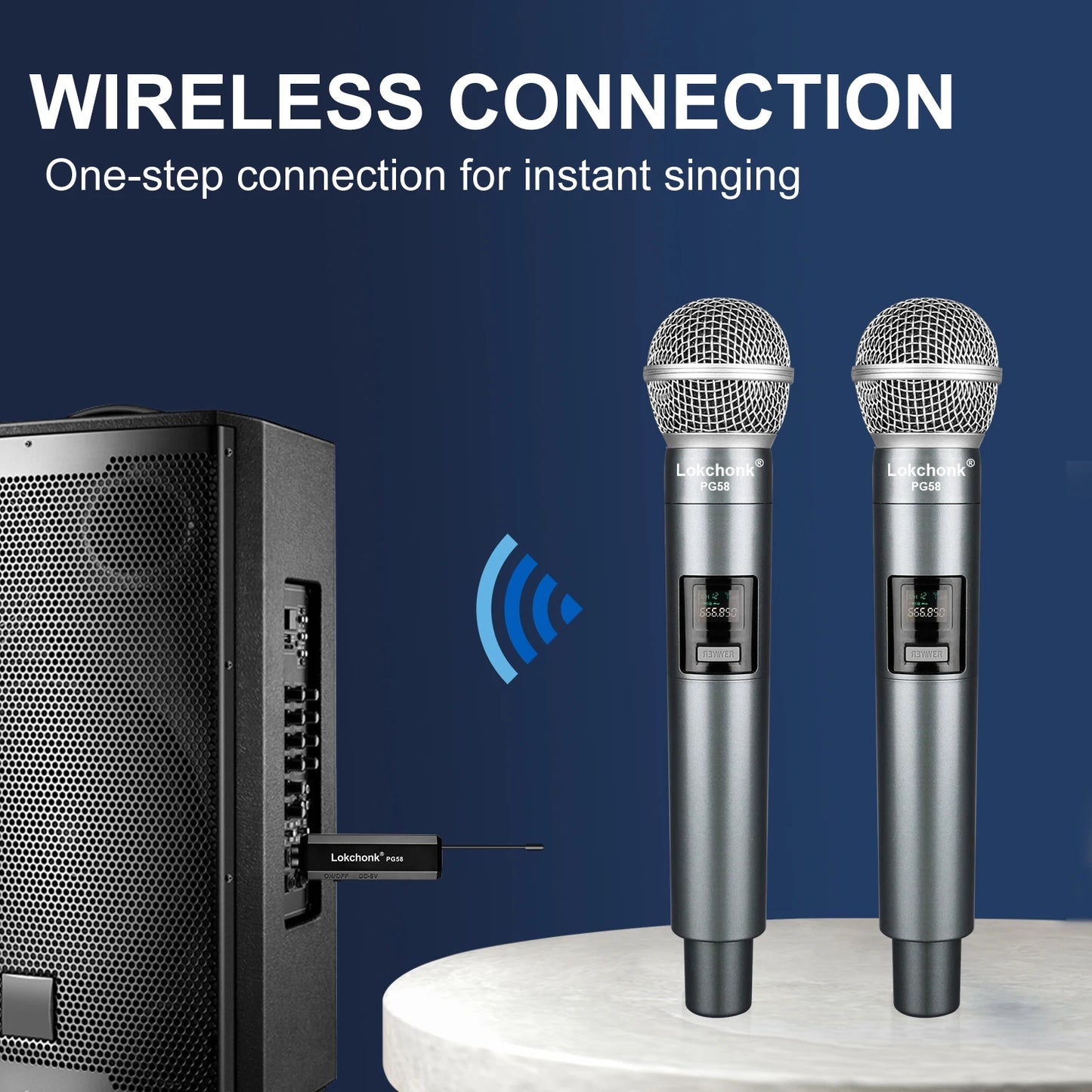 PG58 Professional Wireless Microphone 2 Channels UHF Fixed Frequency Handheld Mic Micphone For Party Karaoke Church Show Meeting