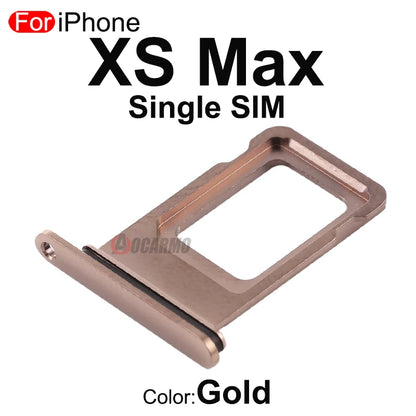 1Pcs/Lot For Apple iPhone X XS Max SIM Card Tray Stainless Steel Drawer Holder Single Dual Slot Replacement Parts